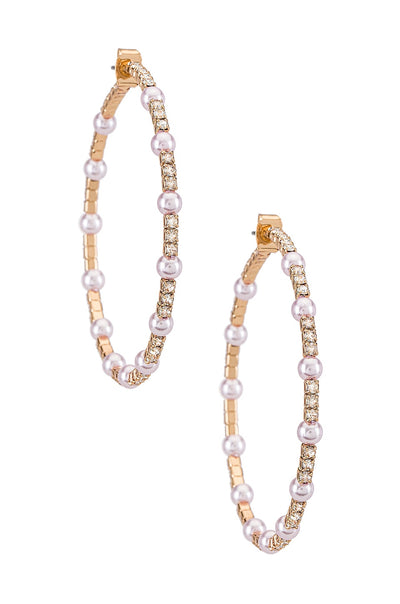 Crystal Pearl Hoop Earring - SHOPJAUS - JAUS