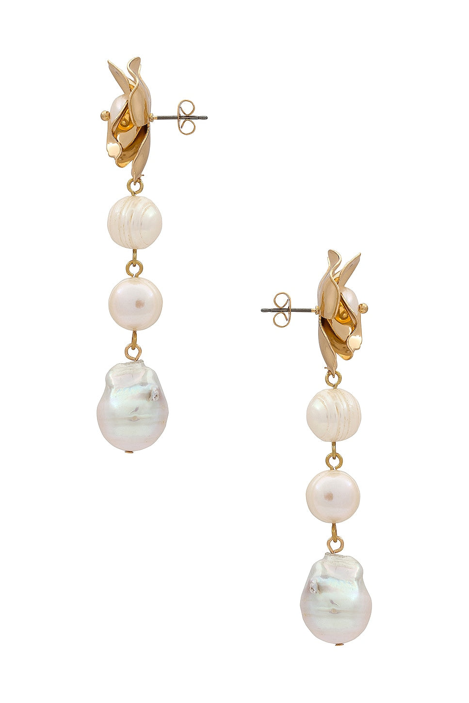 Pearl And Floral Earrings - 18k Gold Plated - SHOPJAUS - JAUS