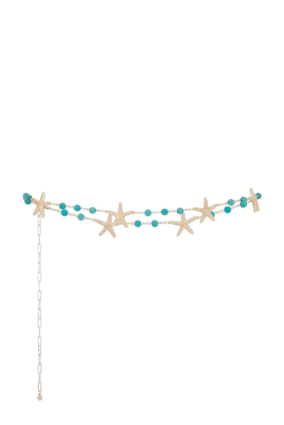 Starfish Beaded Waist Chain - Gold Tone