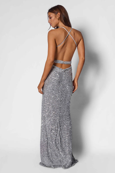 Ella Gown - Silver - SHOPJAUS - JAUS