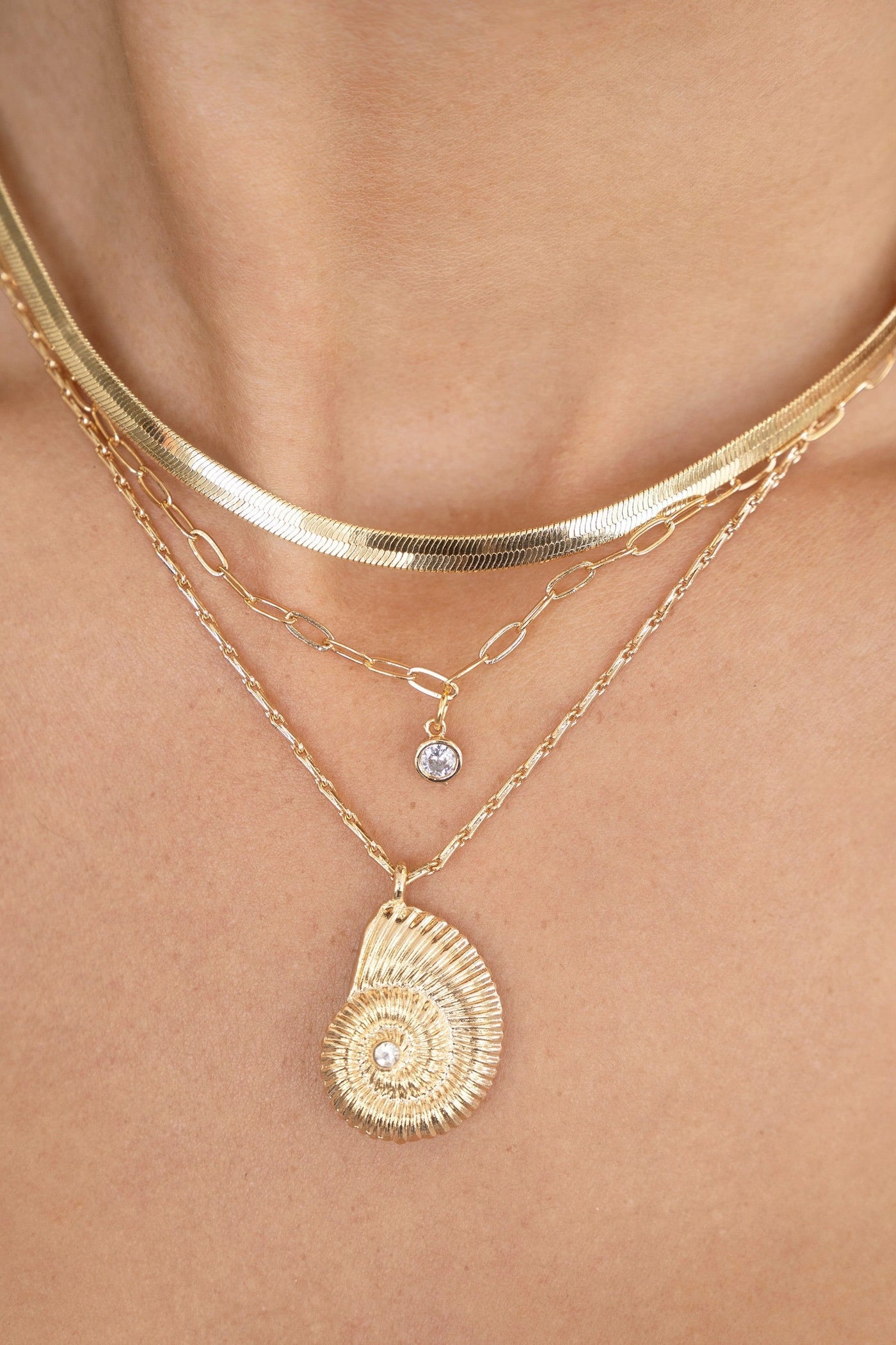 Nautilus Shell Necklace - 18k Gold Plated