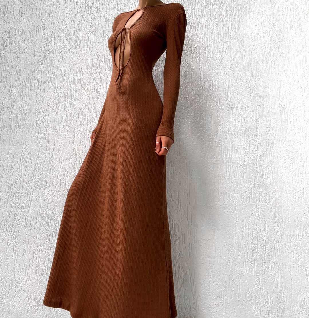 Tallulah Maxi Dress - Chestnut - SHOPJAUS - JAUS