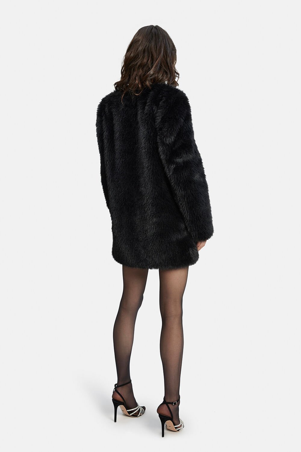 Logan Faux Fur Coat - Black - SHOPJAUS - JAUS