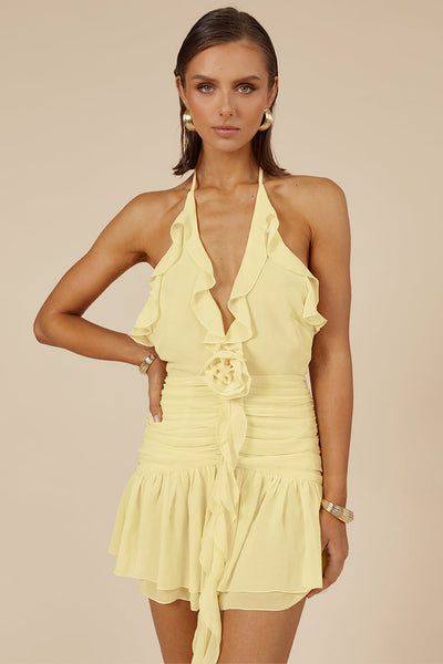 Zelie Mini Dress - Lemon