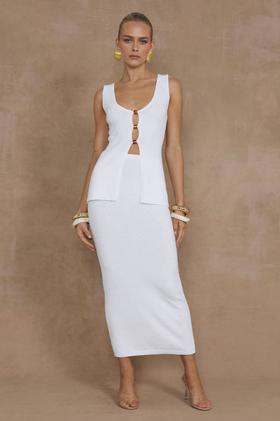 Nadine Midi Skirt - White