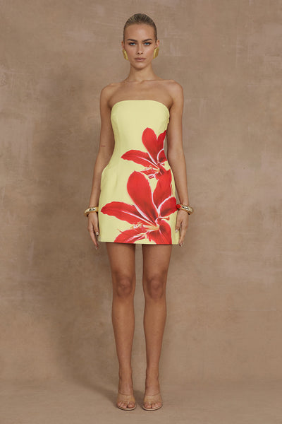 Prim Mini Dress - Yellow Lily