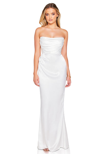 Nookie Emelie Strapless Gown - White - SHOPJAUS - JAUS