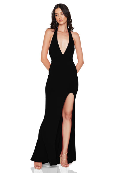 Nookie Illegal Side Split Gown - Black - SHOPJAUS - JAUS