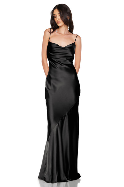 Nookie Entice Drape Gown - Black - SHOPJAUS - JAUS