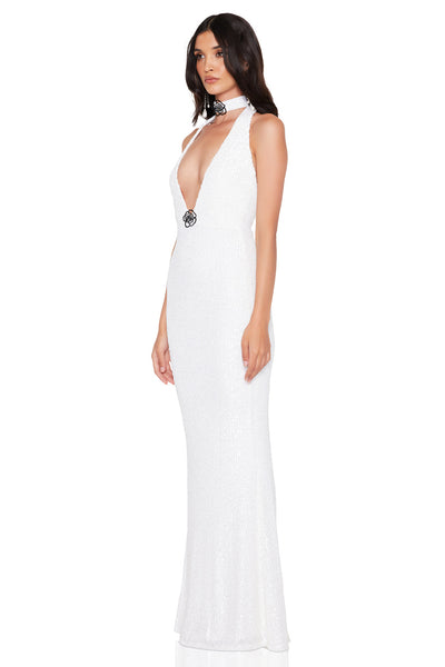 Nookie Rosalia Halter Gown - Crystal - SHOPJAUS - JAUS