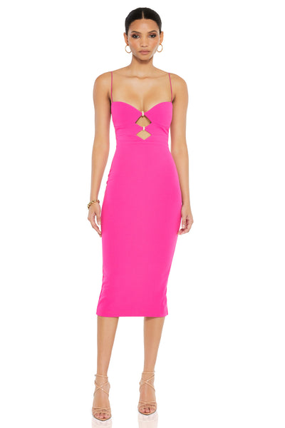 Nookie Muse Midi Dress - Neon Pink - SHOPJAUS - JAUS