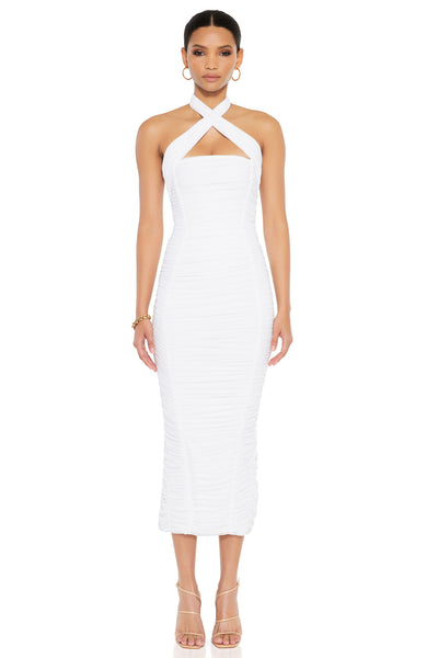 Nookie Monroe Midi Dress - White - SHOPJAUS - JAUS