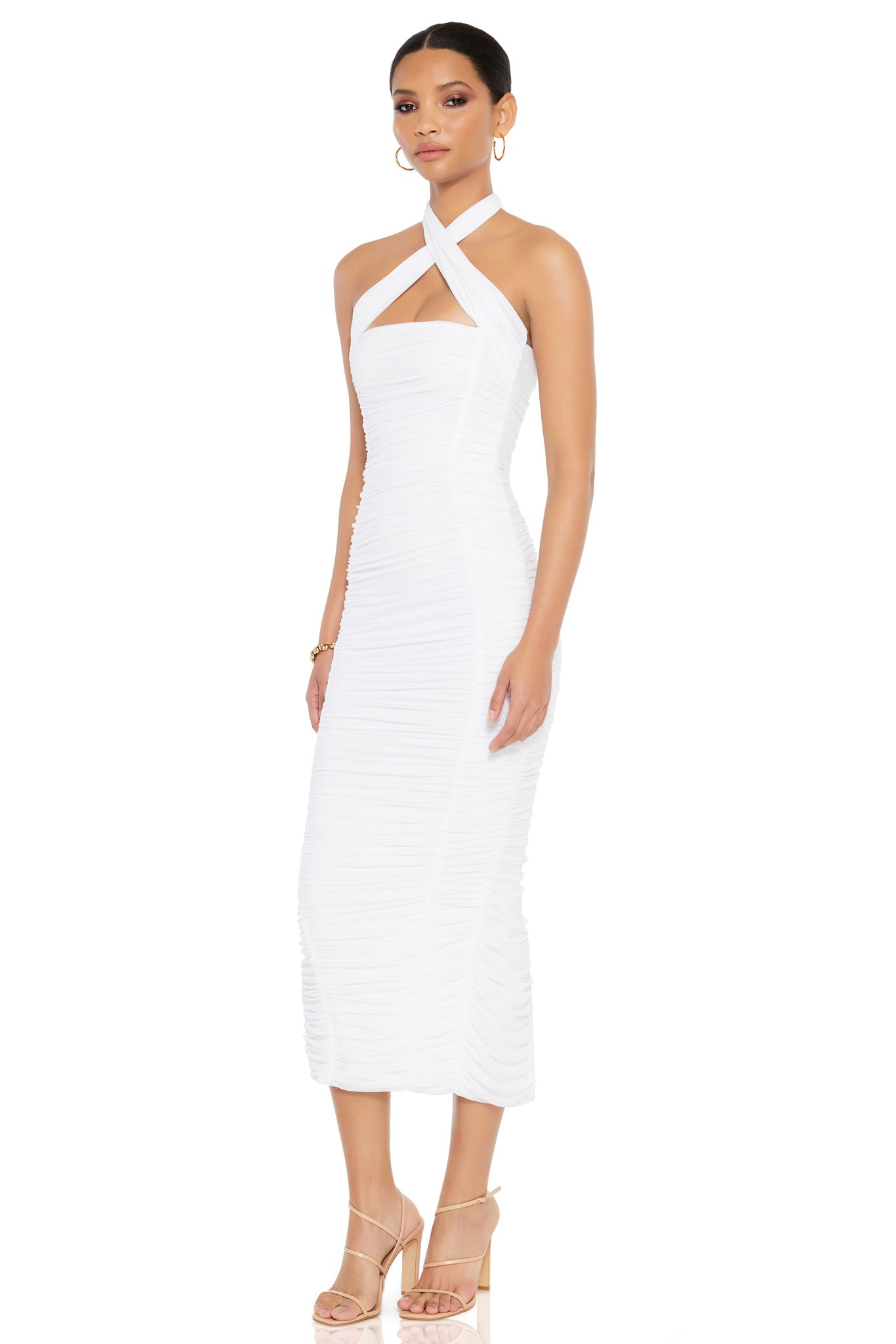 Nookie Monroe Midi Dress - White - SHOPJAUS - JAUS