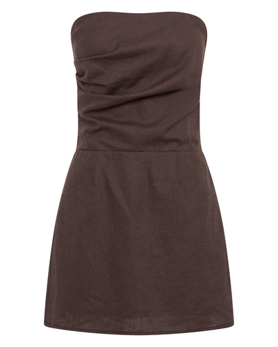 Romi Linen Dress - Chocolate