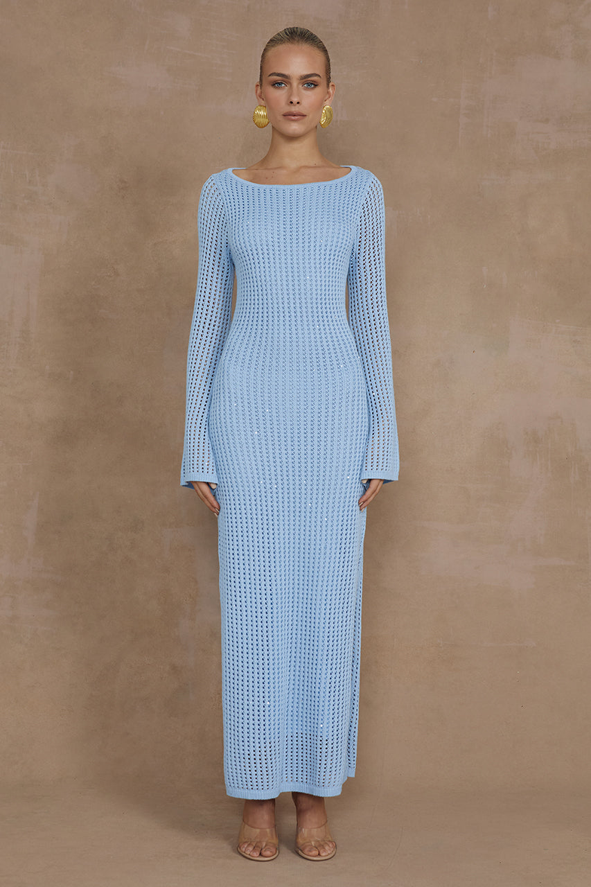 Tasha Midi Dress - Light Blue