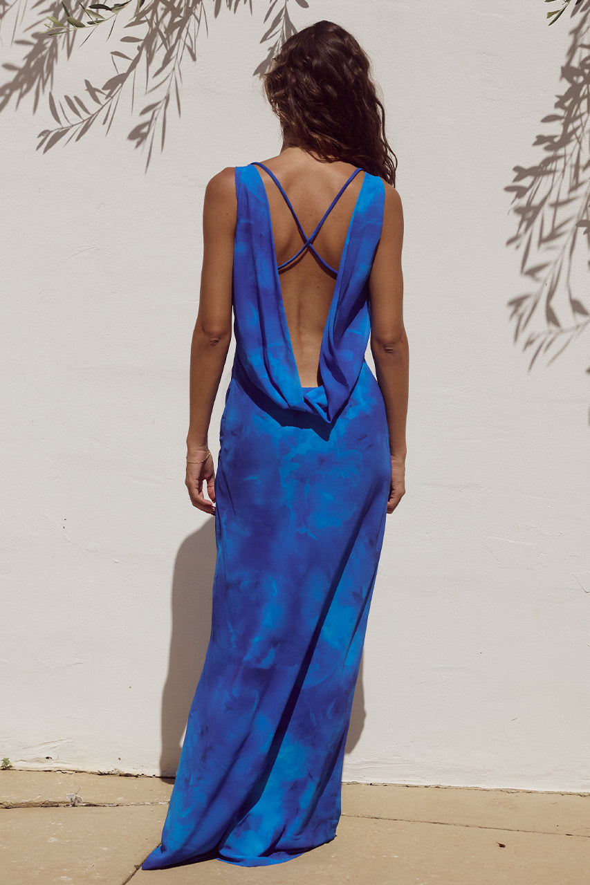 Tia Maxi Dress - Ramona Blue - SHOPJAUS - JAUS