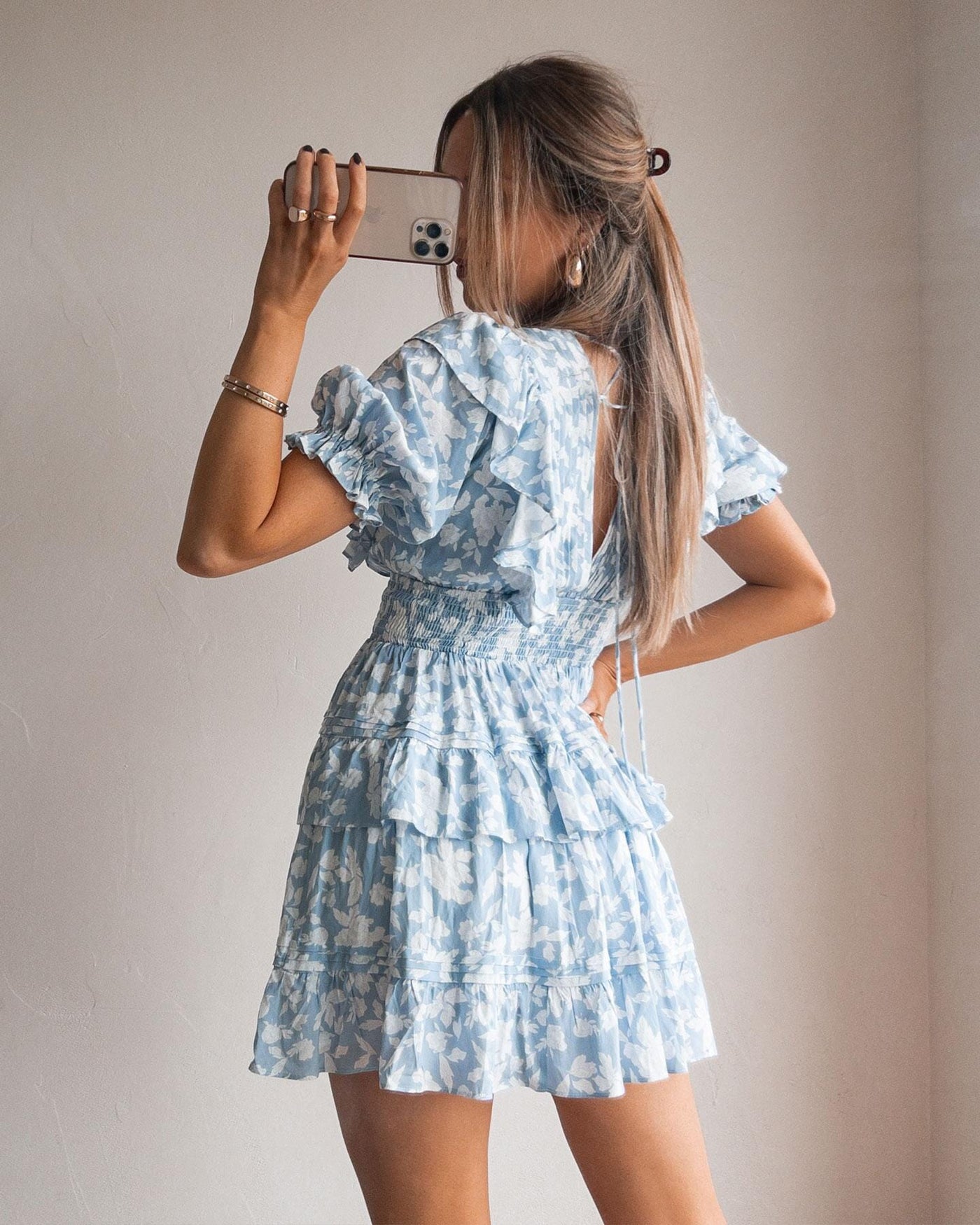 Dalia Dress - Blue Floral - SHOPJAUS - JAUS