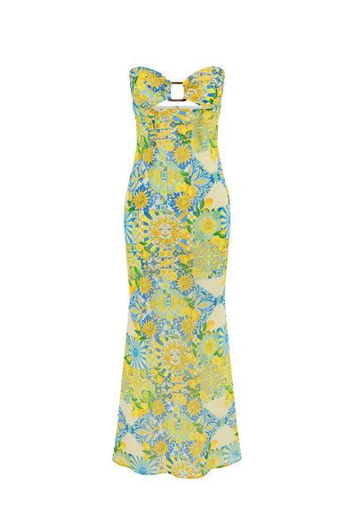 Velza Strapless Dress - Anacapri Lemon