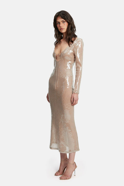 Verona Sequin Maxi Dress - Nude - SHOPJAUS - JAUS