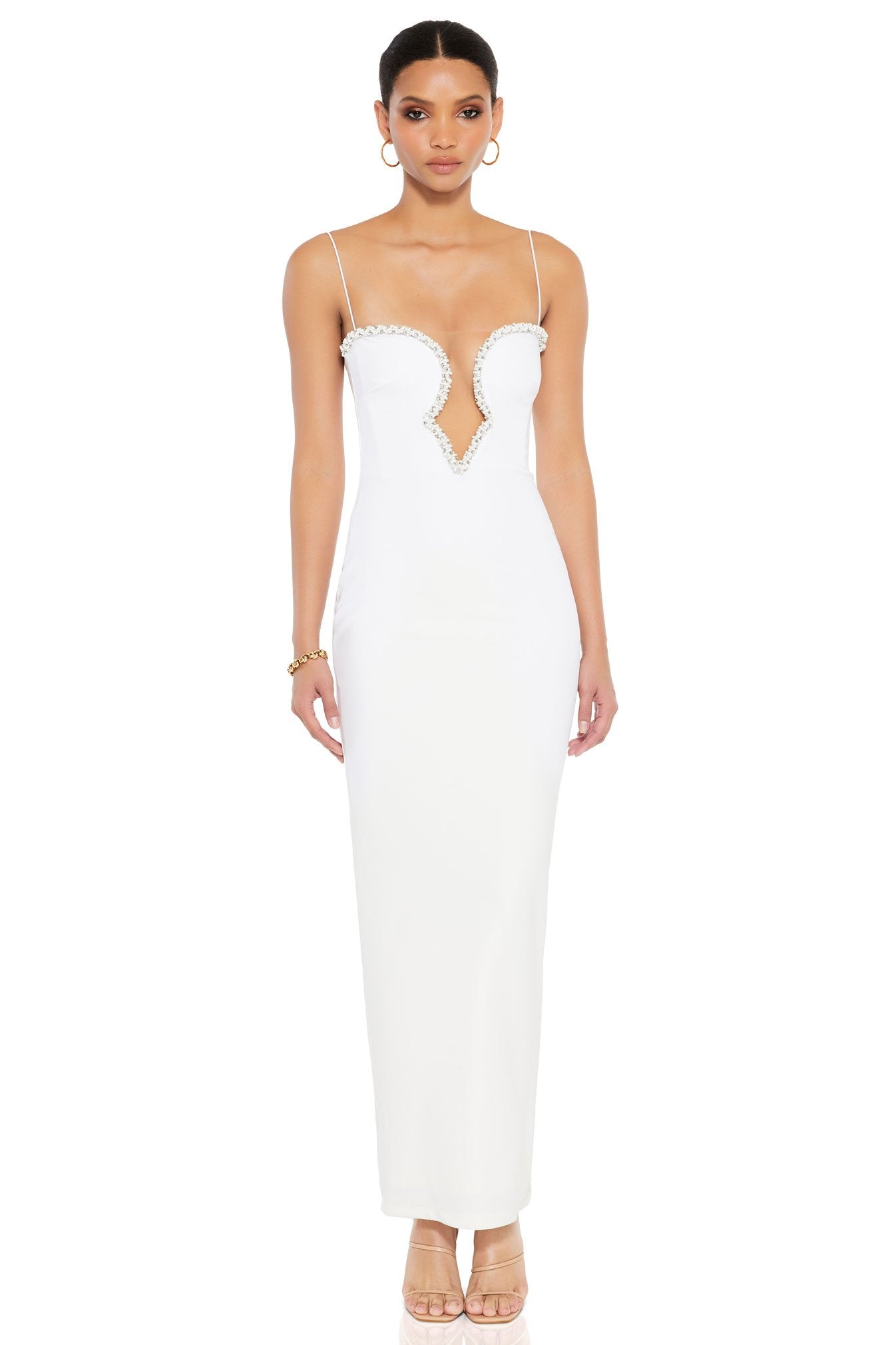 Nookie Adorn Pearl Gown - White