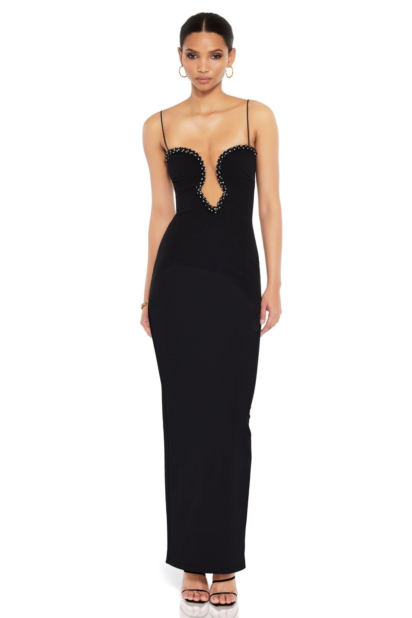 Nookie Adorn Pearl Gown - Black