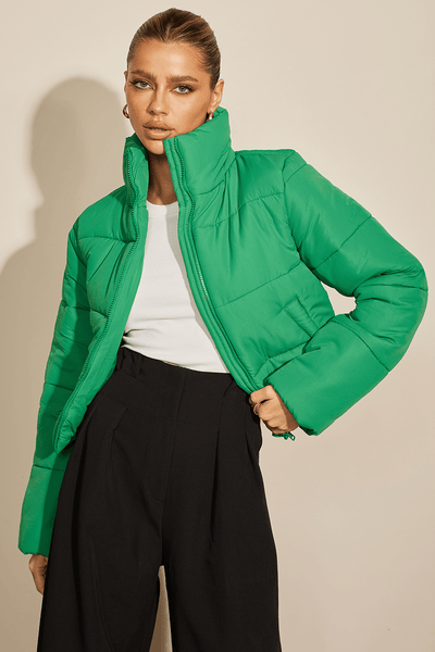 Amora Puffer Jacket - Green - JAUS