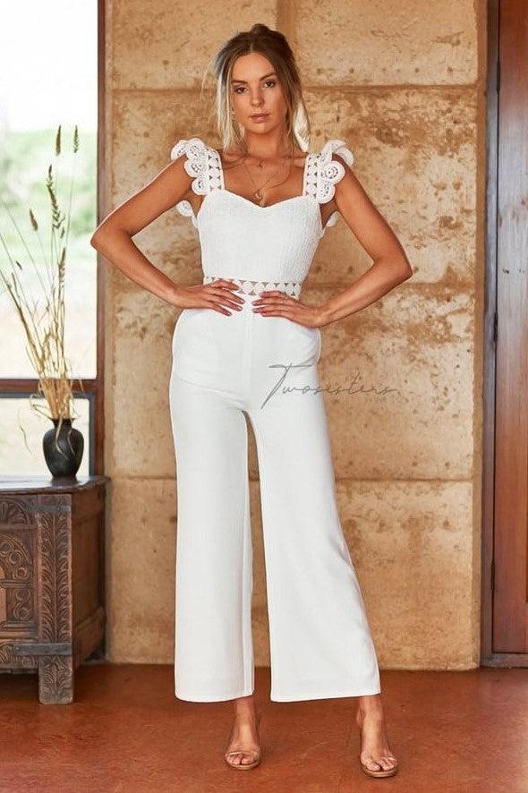 Anastasia Jumpsuit - White - SHOPJAUS - JAUS