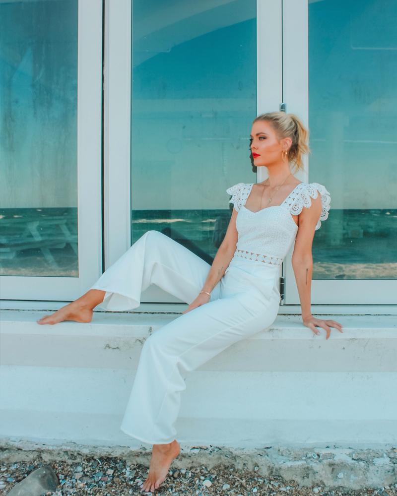 Anastasia Jumpsuit - White - SHOPJAUS - JAUS