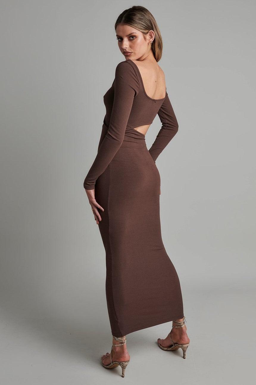 Angel Maxi Dress - Brown - JAUS