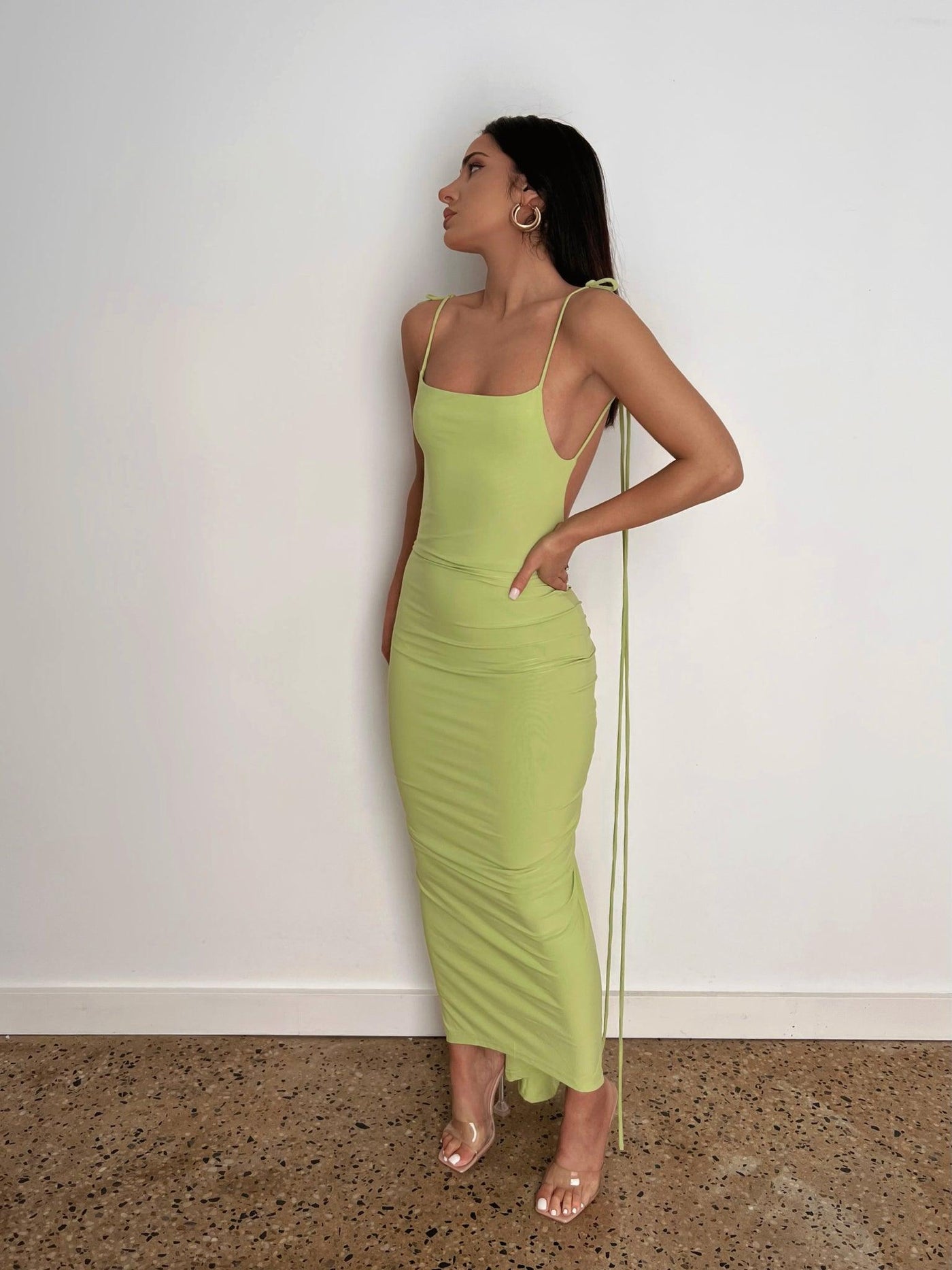 Azari Midi Dress - Lime - JAUS