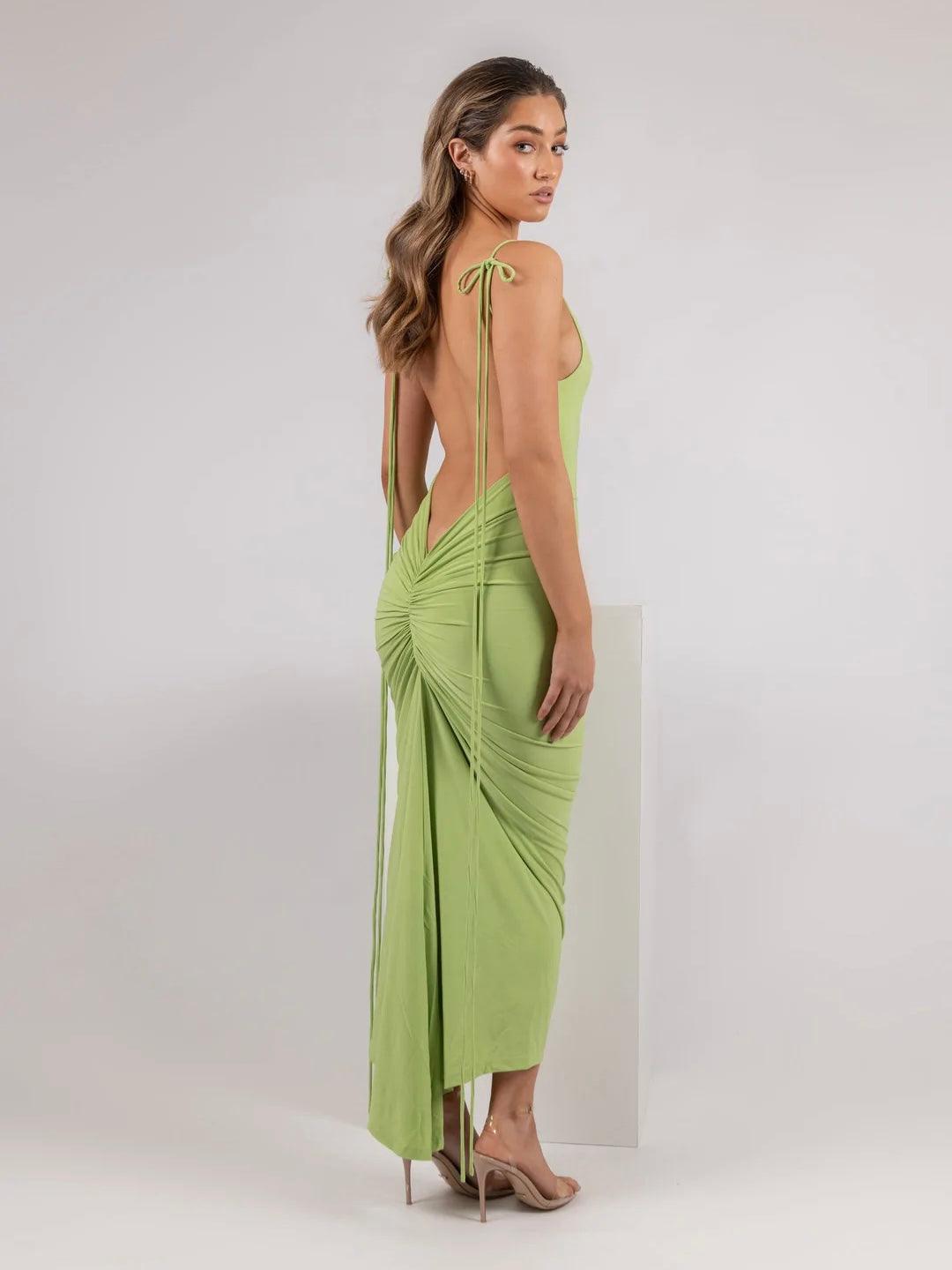 Azari Midi Dress - Lime - JAUS