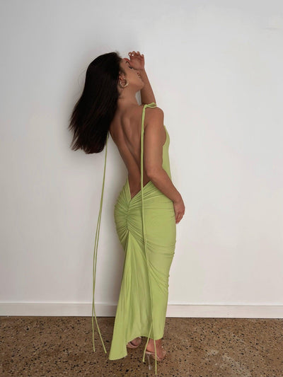 Azari Midi Dress - Lime - JAUS