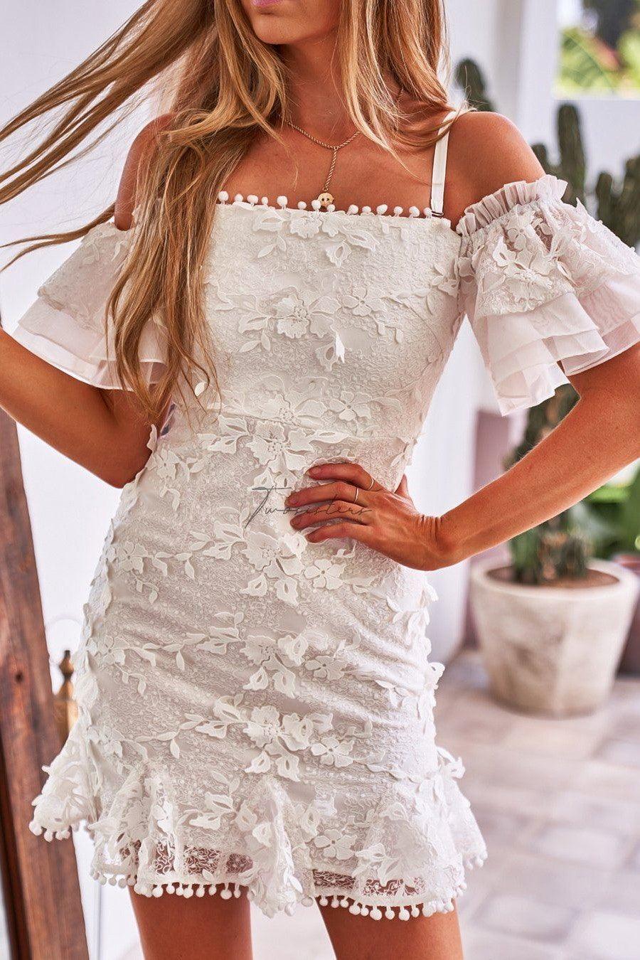 Beatrice Dress - White - SHOPJAUS - JAUS