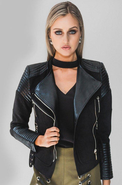 Bessy Biker Moto Jacket - Black - SHOPJAUS - JAUS