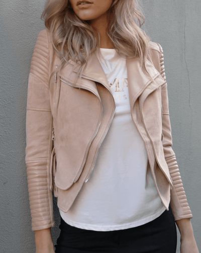 Bessy Biker Moto Jacket - Nude - SHOPJAUS - JAUS