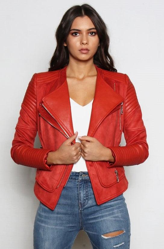 Bessy Biker Moto Jacket - Rust - SHOPJAUS - JAUS