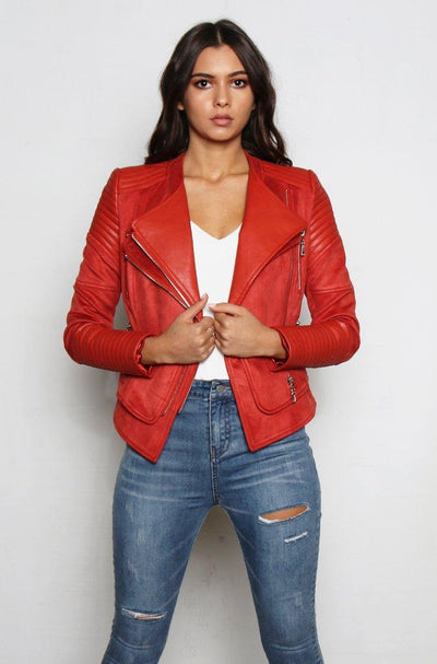 Bessy Biker Moto Jacket - Rust - SHOPJAUS - JAUS