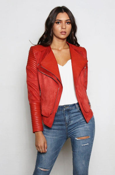 Bessy Biker Moto Jacket - Rust - SHOPJAUS - JAUS