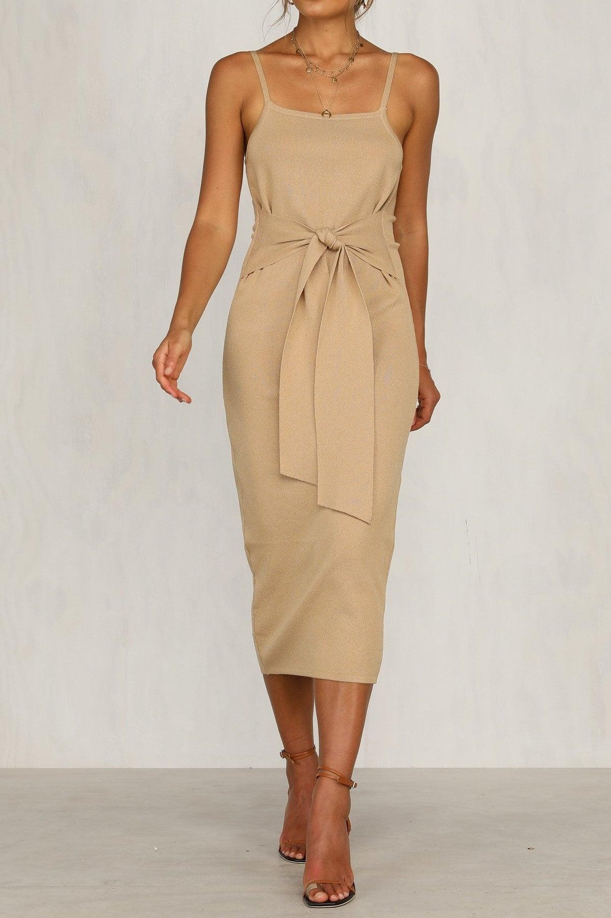 Bradbury Midi Dress - Beige - SHOPJAUS - JAUS