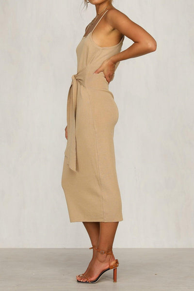 Bradbury Midi Dress - Beige - SHOPJAUS - JAUS