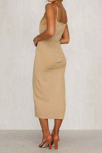 Bradbury Midi Dress - Beige - SHOPJAUS - JAUS