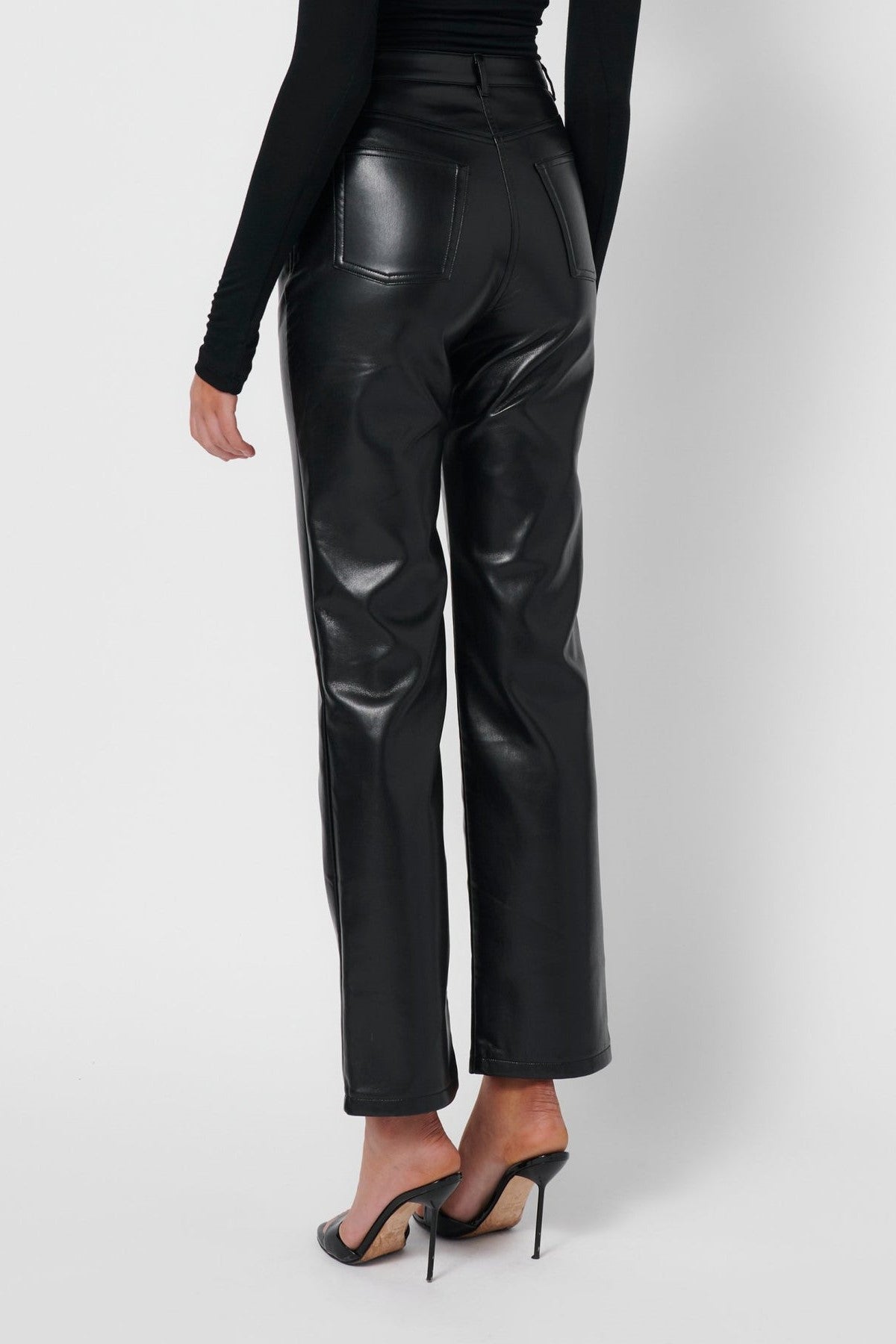 Brooke Leather Pants - Black - SHOPJAUS - JAUS