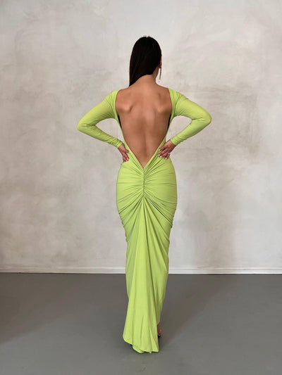 Camila Dress - Lime - JAUS