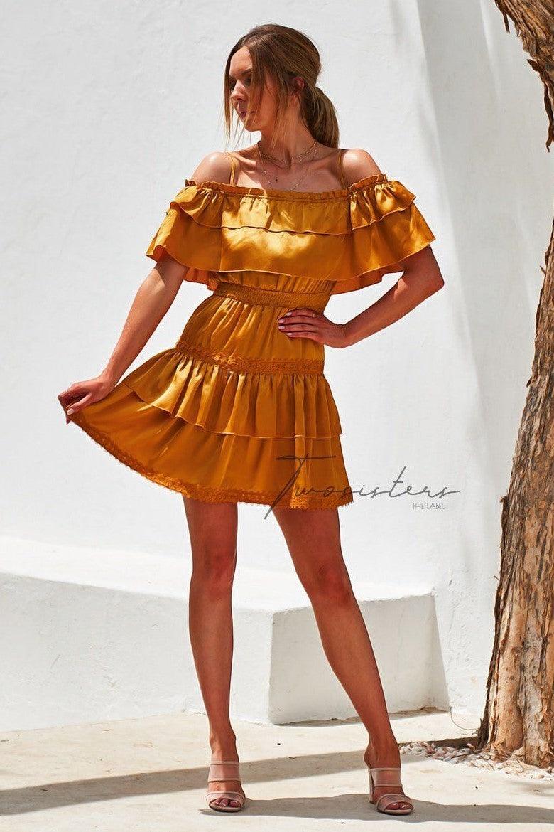 Cassie Dress - Mustard - SHOPJAUS - JAUS