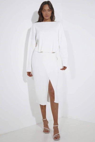 Cece Knit Set - White - JAUS