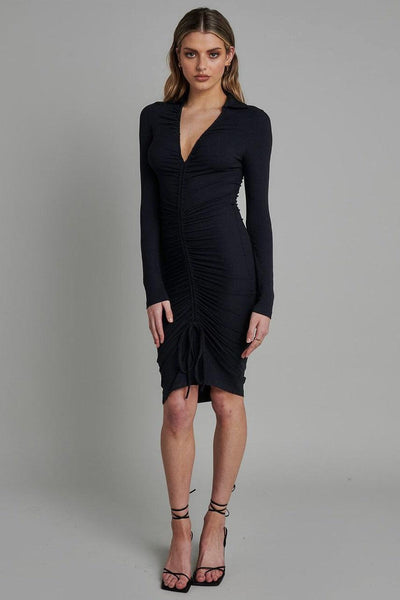 Celeste Midi Dress - Black - JAUS