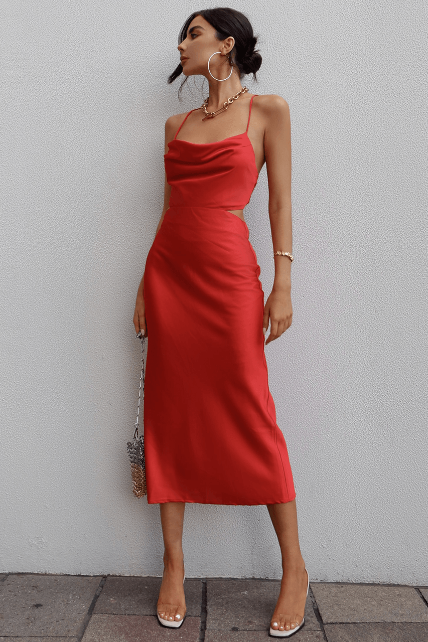 Charissa Slip Dress - Aperol - JAUS