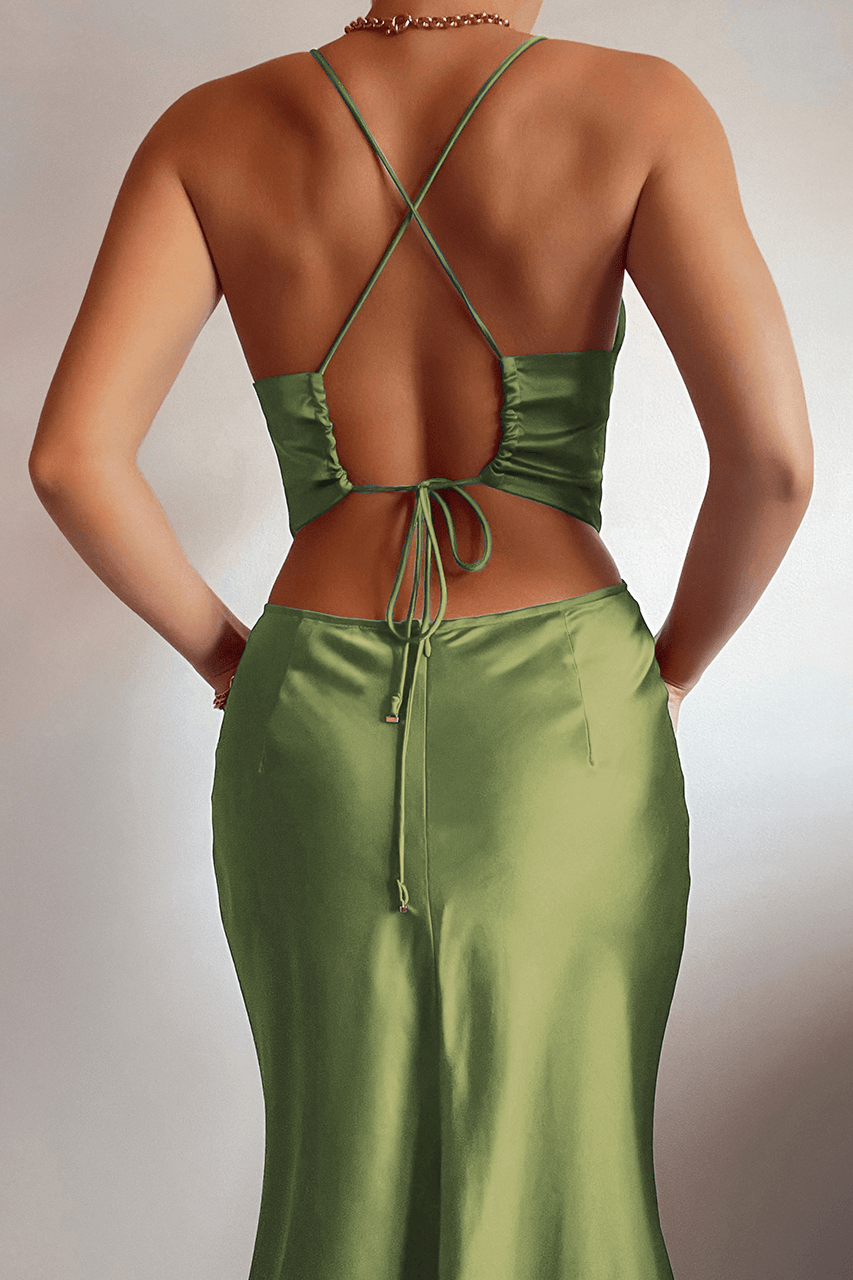 Charissa Slip Dress - Khaki - JAUS