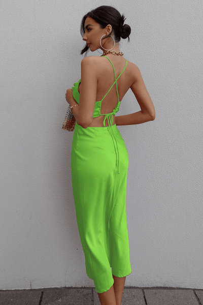 Charissa Slip Dress - Lime - JAUS