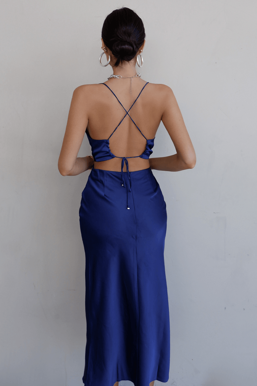 Charissa Slip Dress - Navy - JAUS